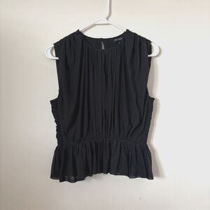 Express sleeveless Pleated Peplum top gathered neckline elastic waist Small